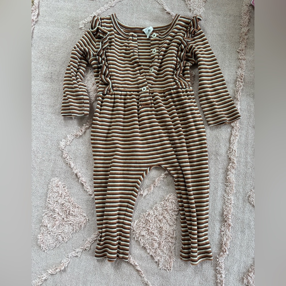 Kate Quinn Brown and Cream Striped Romper